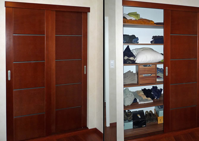 placard sur mesure portes bois