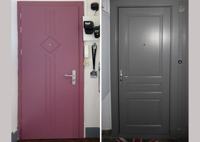 Porte palière couleur